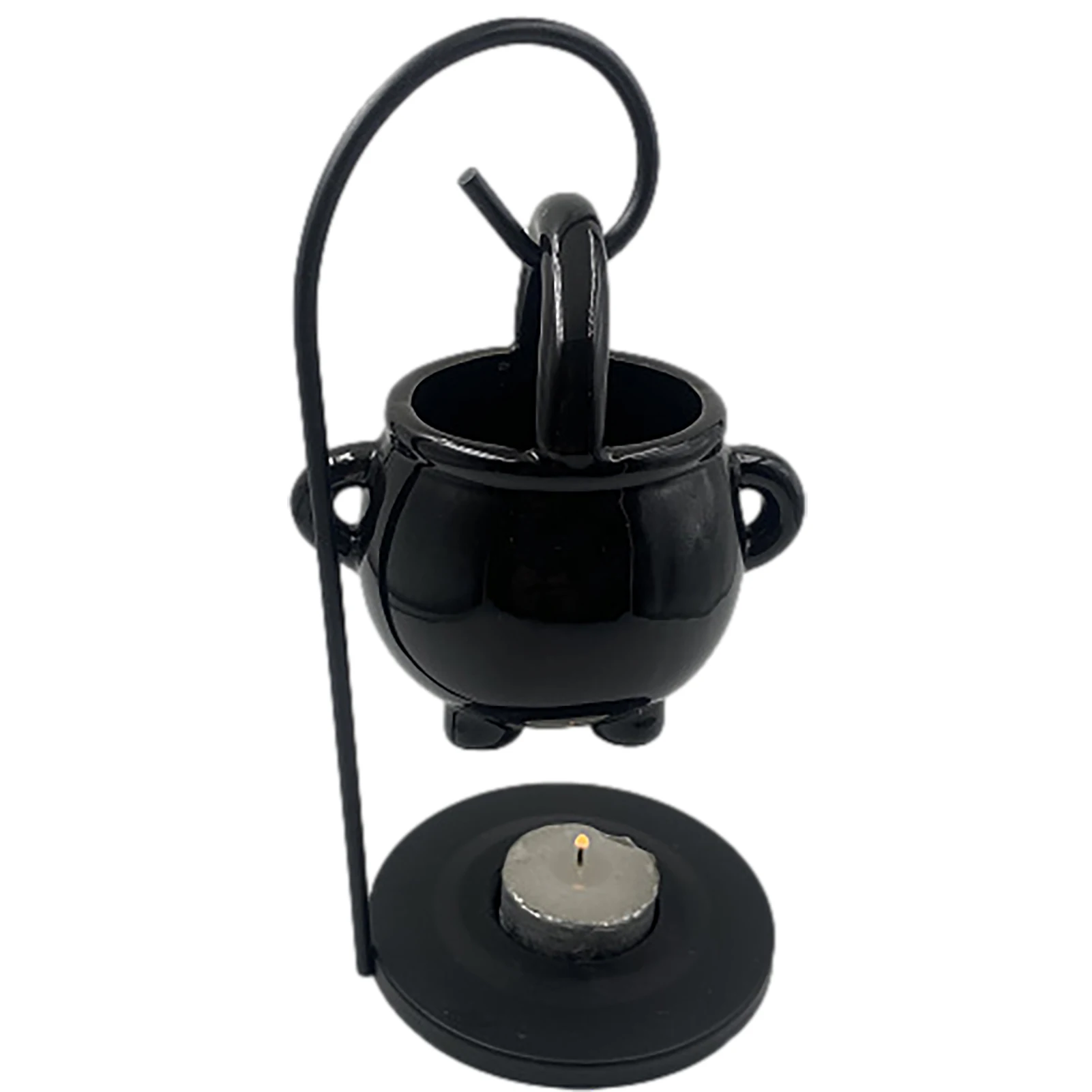 Hanging Witch Cauldron Oil Burner Witch Caldron Pot Candle Holder Smudging Incense Burning Essential Oil Diffuser for Home Decor