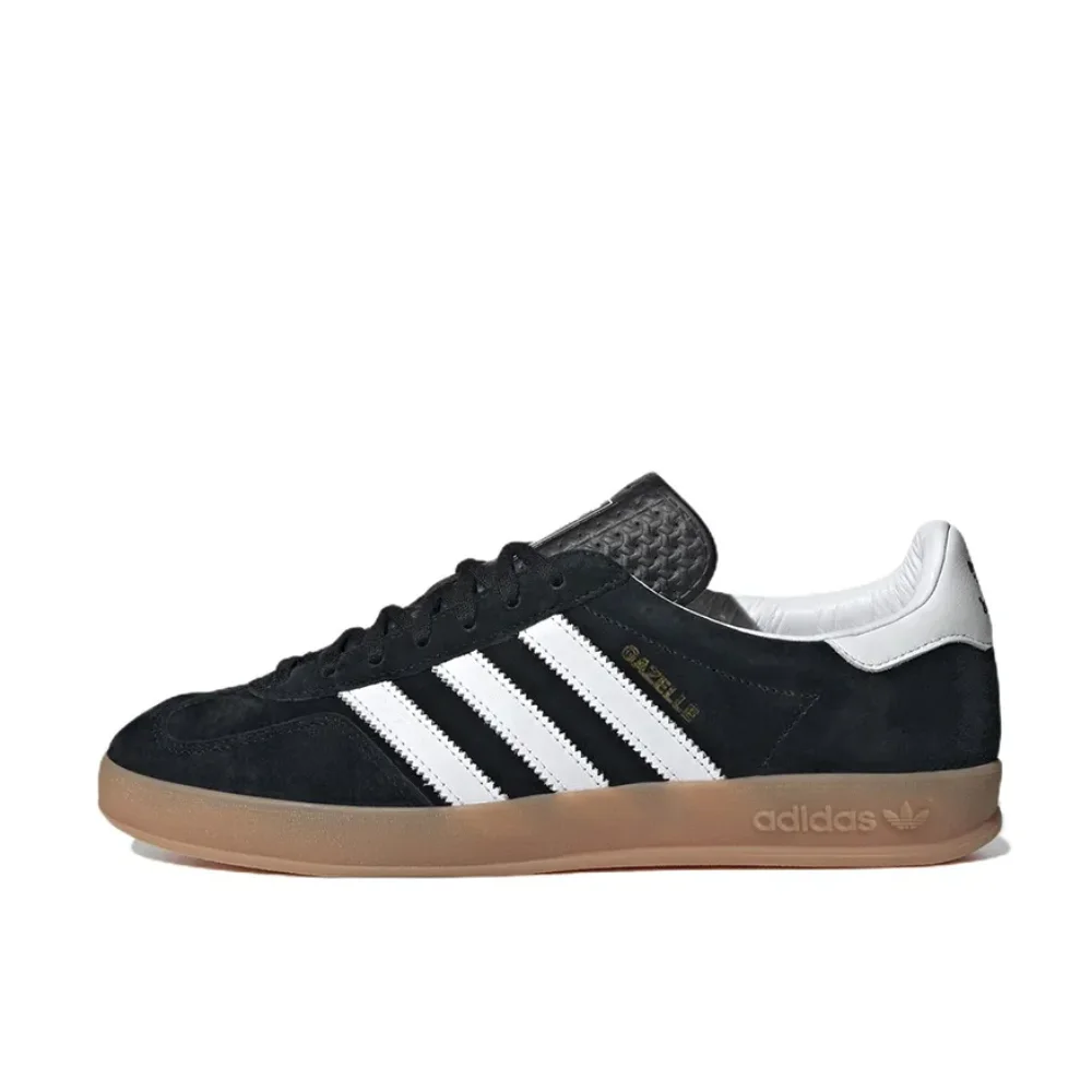 Adidas new listing GAZELLE INDOOR simple lightweight casual plate shoes black and white color matching