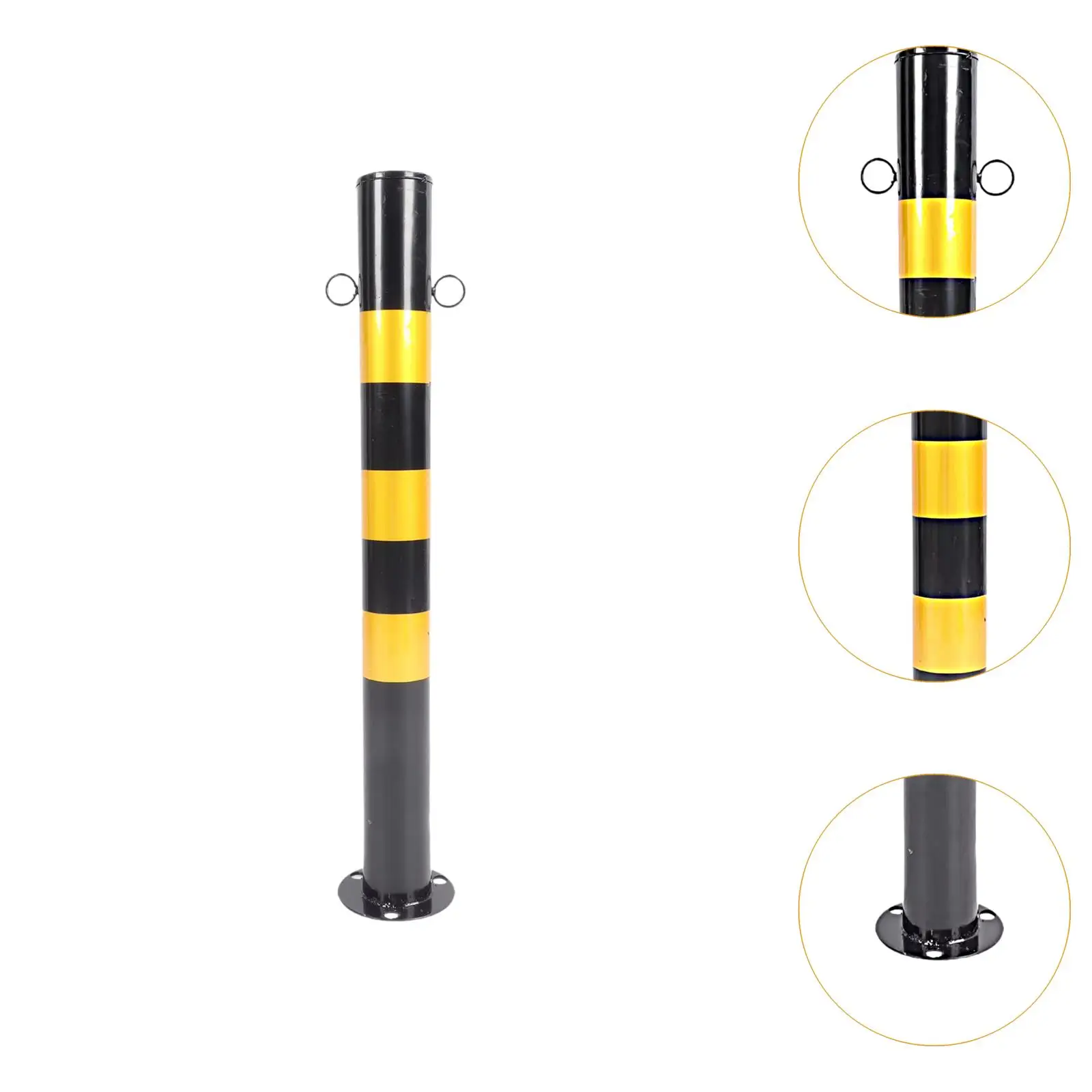 Safe bollard post 30' H metal parking barrier multifunctional for street traffic sensitive area road intersections double ring