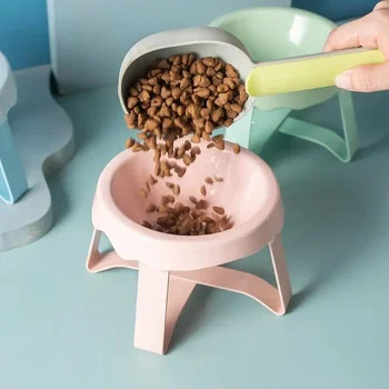1 pz protezione del collo piede alto ciotola per cibo per gatti durevole ciotola per acqua potabile per gatti ciotola per gatti in ceramica ciotola per alimentazione gattini forniture per animali domestici