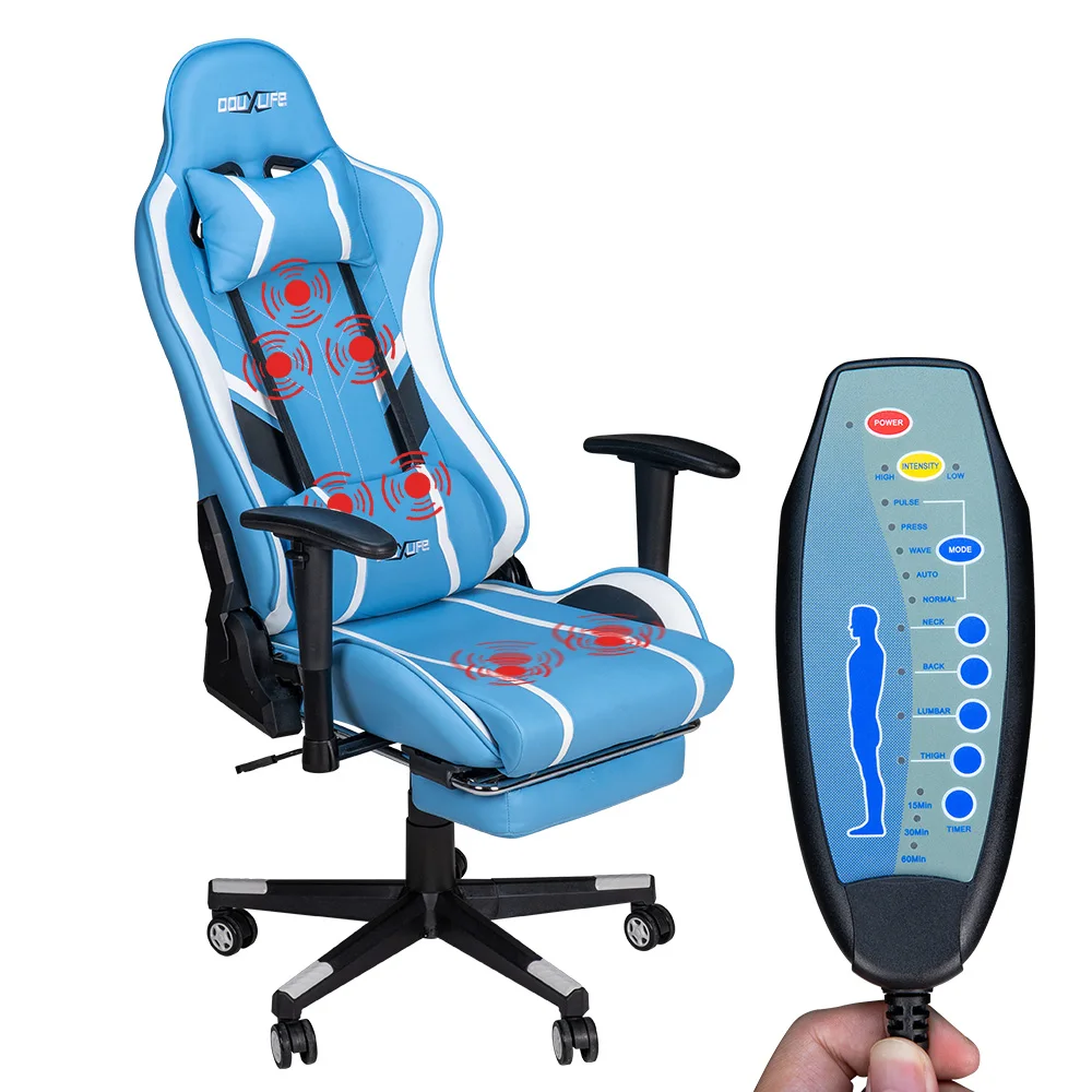 Douxlife GC-RC03 7-Point Massage Gaming Chair, Adjustable Seat Height Ergonomic Office Chair with Footrest and Lumbar Support 2