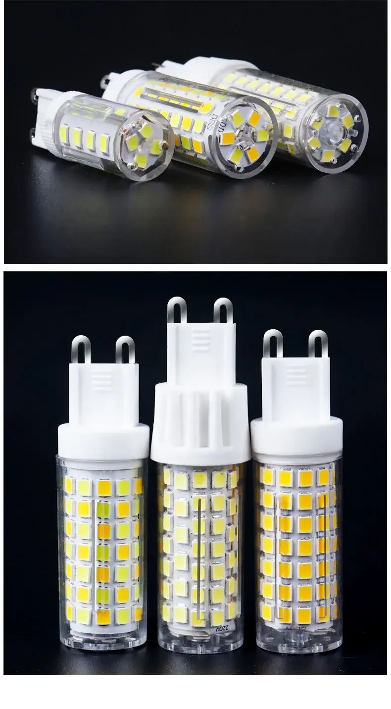 G9 LED Bulbs 220V Cold/Warm Nature 3500K 6500K Bright Household Bubble Corn Lamp 5 7 9W Three-color Energy-saving Dimming Light