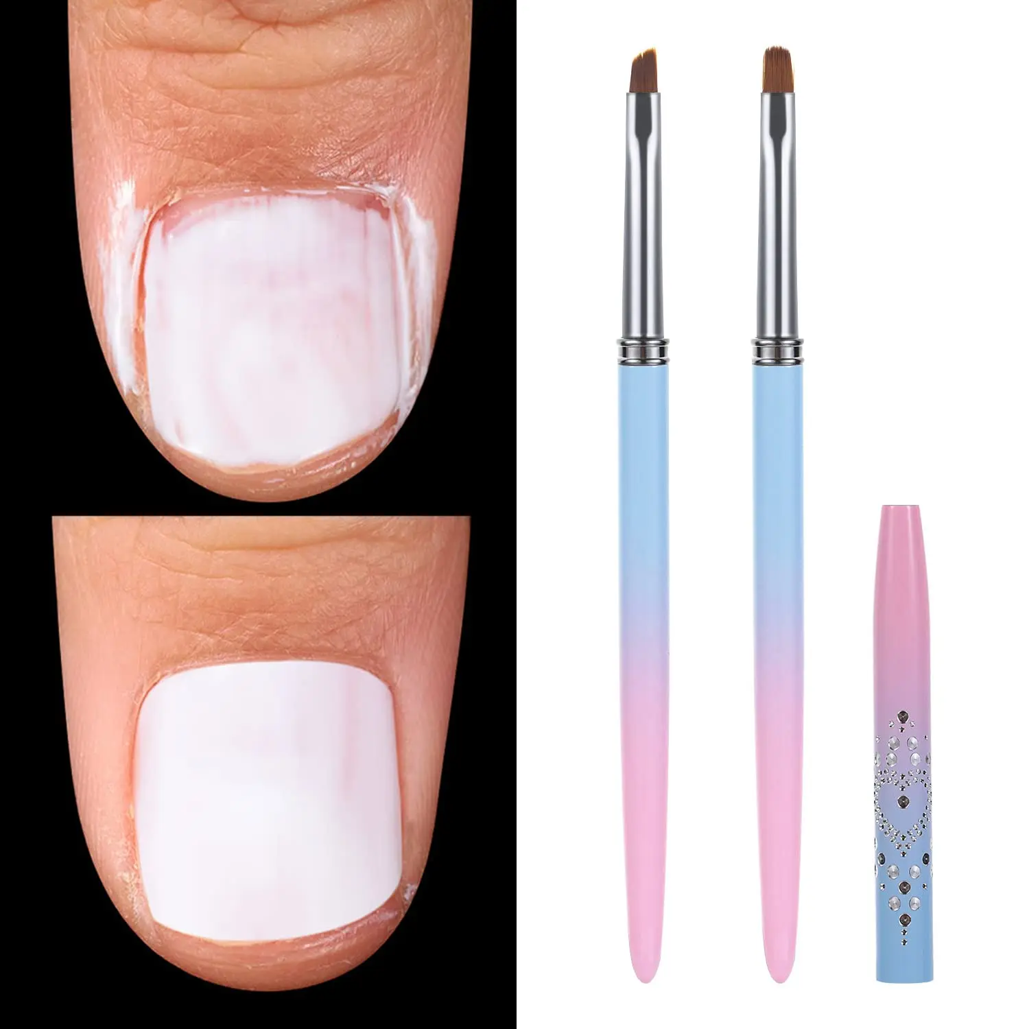 NailCleaningBrushesRoundAngledHeadAcetoneResistantNailArt