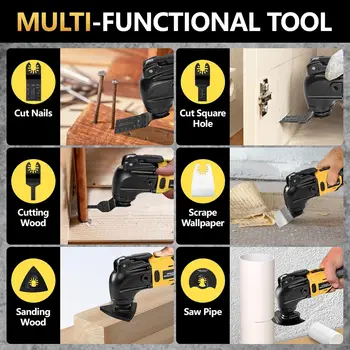 Brushless Oscillating Multi Tool Cordless Vibration Woodworking Powerl Tool Electric Trimmer Saw for De-Walt 20V Battery 2