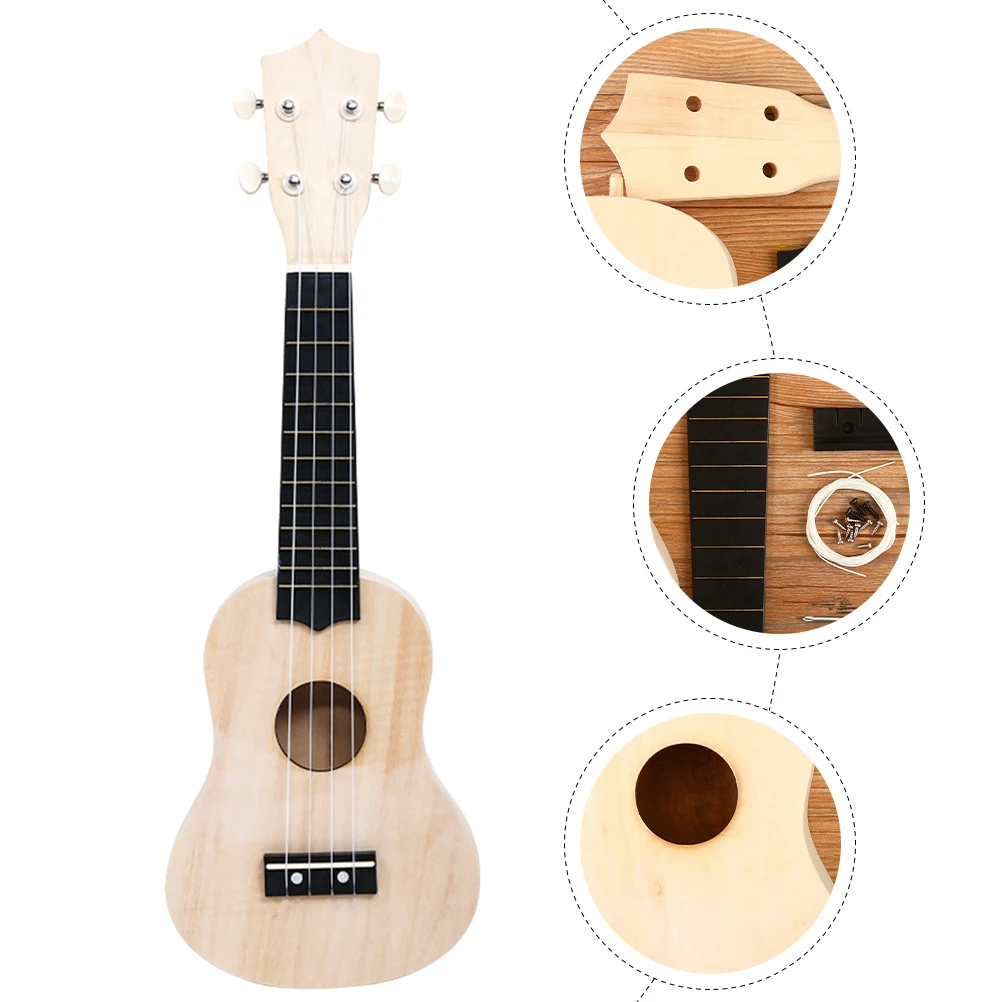 Ukulele Set Wooden Ukulele Stringed Instrument for Beginner Musician Supplies 53.00X17.00X4.00cm Soprano Ukulele Beginner Kit Gig Bag