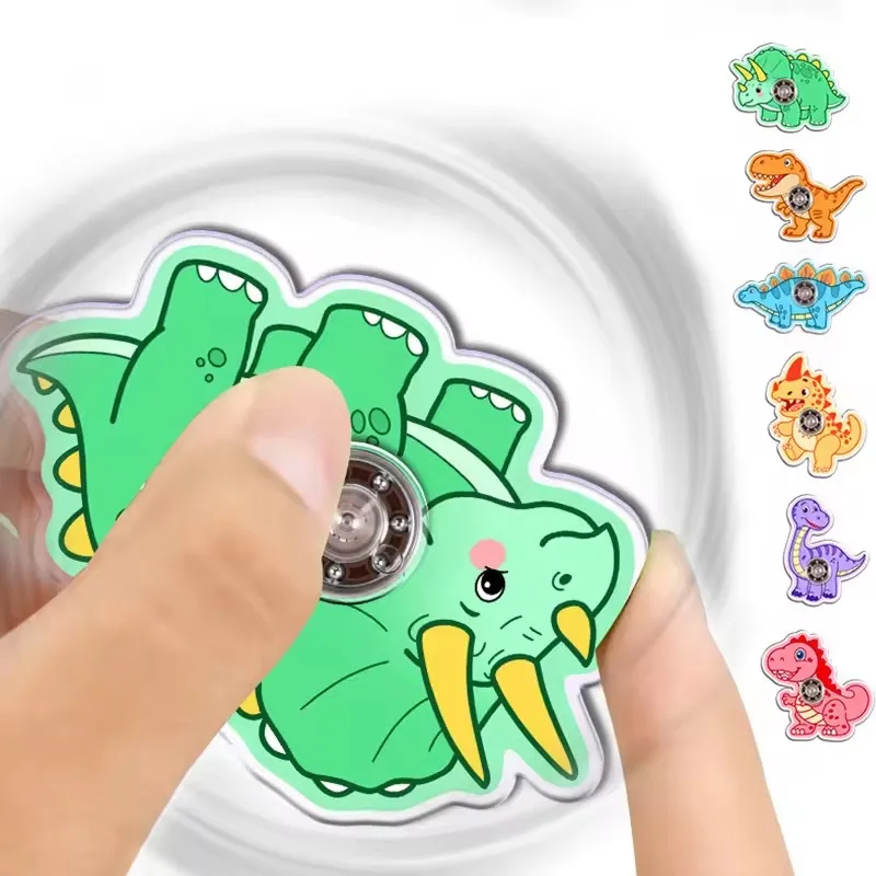 12Pcs Dinosaur Finger Spinners Toys Kids Jungle Birthday Party Favors Pinata Filler Stress Relief Rotating Fidget Spinner Gifts