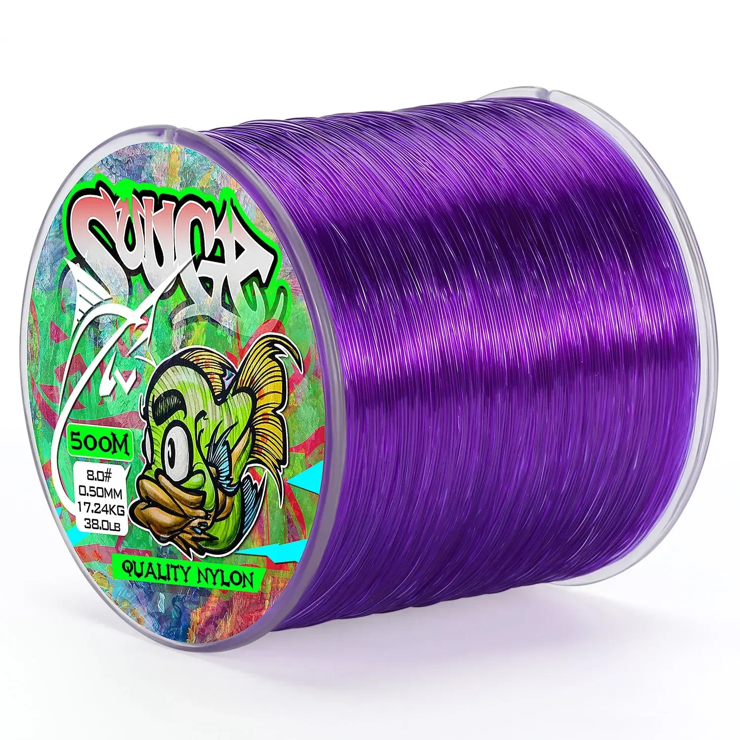 Línea de pesca de nailon Sougayilang, súper resistente, 500 m, línea de nailon, máxima resistencia, 7-38 lb, línea de pesca de fluorocarbono para agua salada/dulce