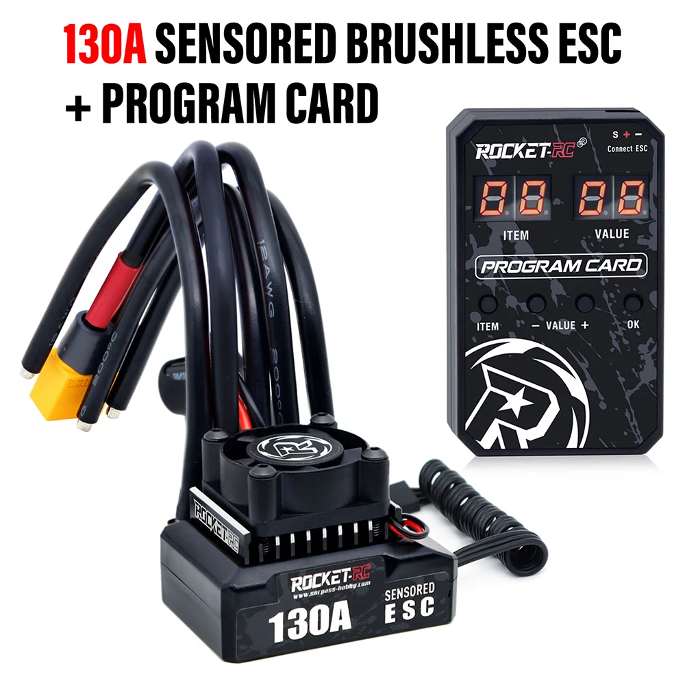 Carte électronique interne du contrôleur de vitesse ESC 130A sans balais ROCKET-RC avec composants visibles