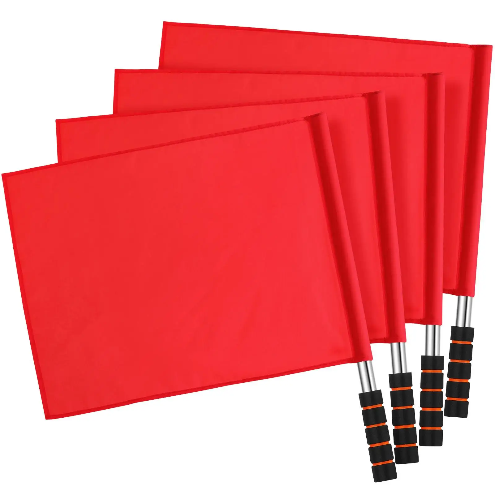 4 Pcs Referee Flags Flags Signal Hand Waving for Game Match Competition