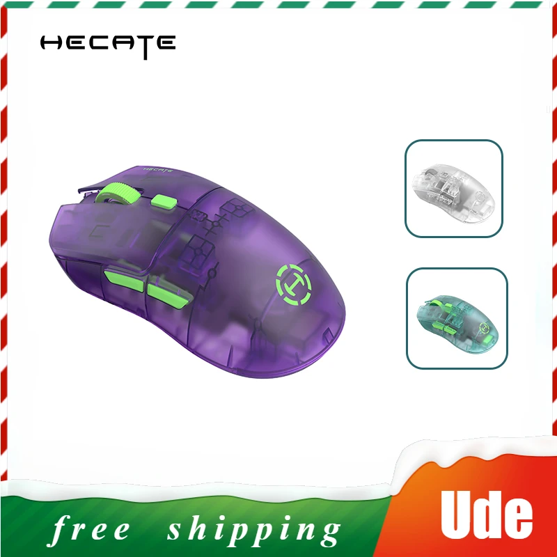 

HECATE G3M PRO Wireless Mouse RGB 3 Mode PAW3395 Lightweight Silent E-sports Bluetooth Mouse PC Gift Transparent Gaming Mouse