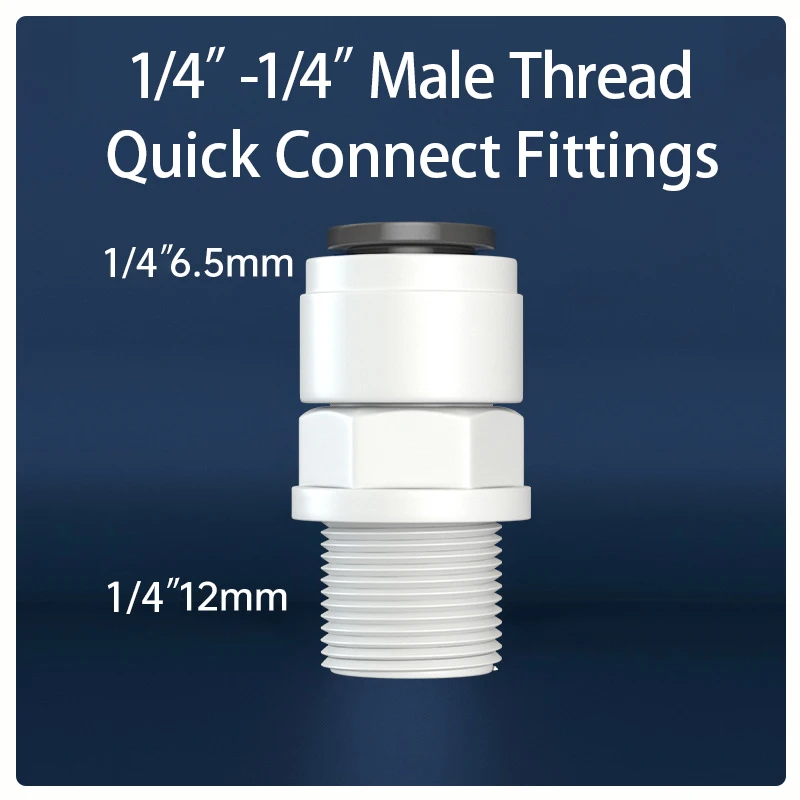 10-Pack 1/4" Quick Connect Elbow Fittings - Push-in Thread Connectors For RO & Under Sink Water Filters 11 thumbnail image