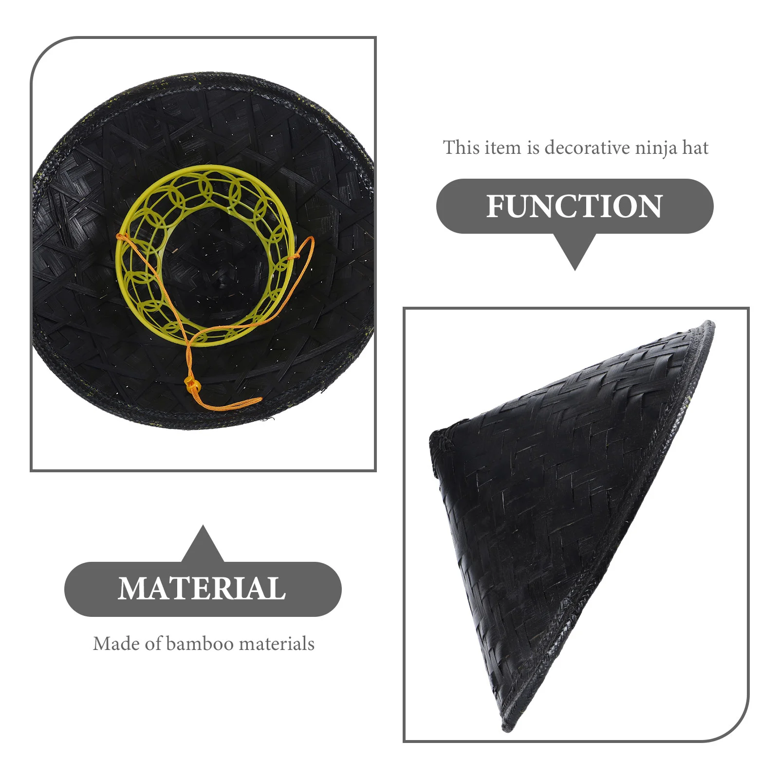 Bamboo Hat 2-Pack Japanese - Traditional Asian Samurai Hat For Cosplay ...