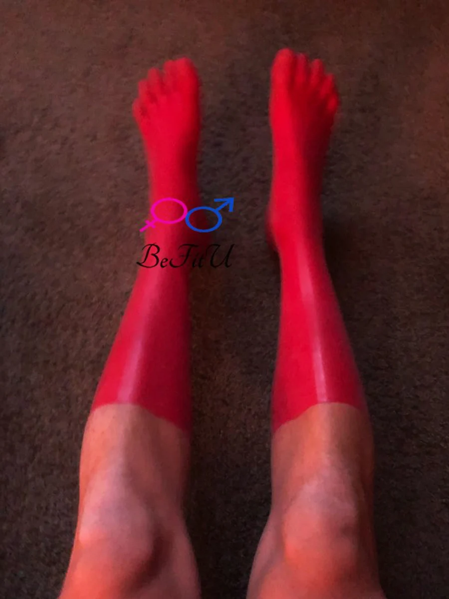 Latex Socks Seamless 3D Toe Socks Old mouded fat version Fit Knee Stockings 35cm high Fetish