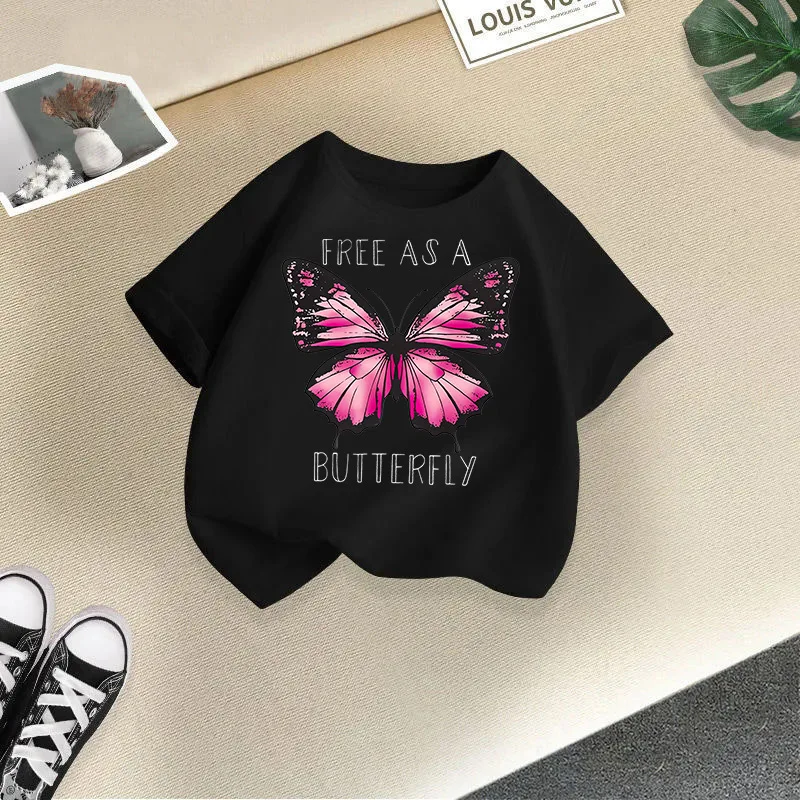 Girls Short Sleeve T-shirt Summer New Children's Top Loose Fashion Short Sleeves Clothes  Kids Clothes 6