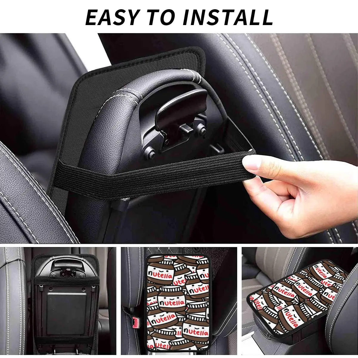 Cute Nutella Car Arm Rest Cover Mat Sweet Candy Choloate Universal Center  Console Cover Pad Car Accessories