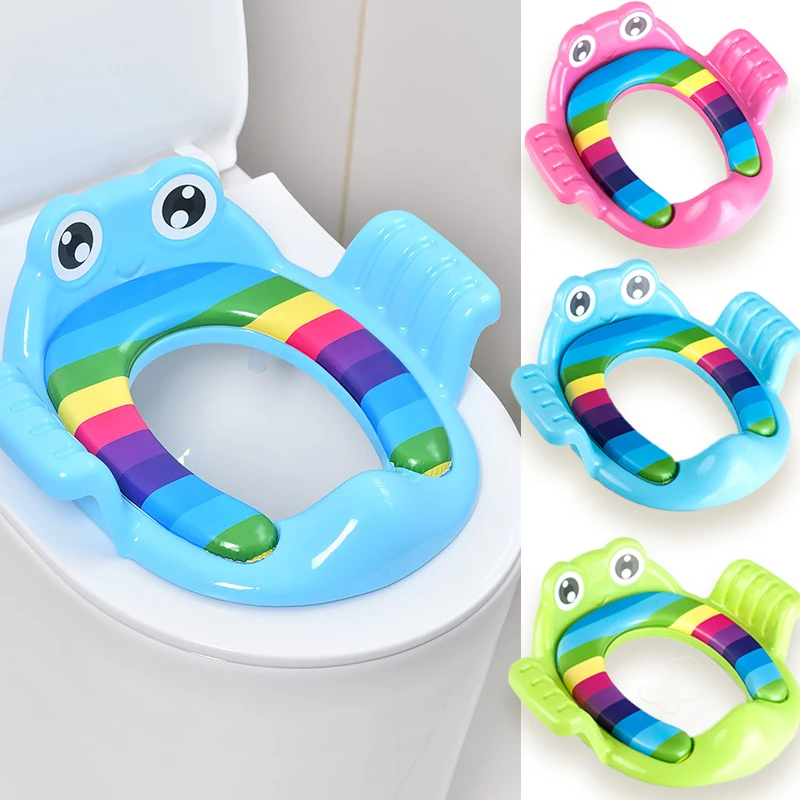 Children's Toilet Seat, Toddler Auxiliary Toilet Training, Cushioned Toilet, Hand-held Thickened And Comfortable Baby Toilet Sea 6