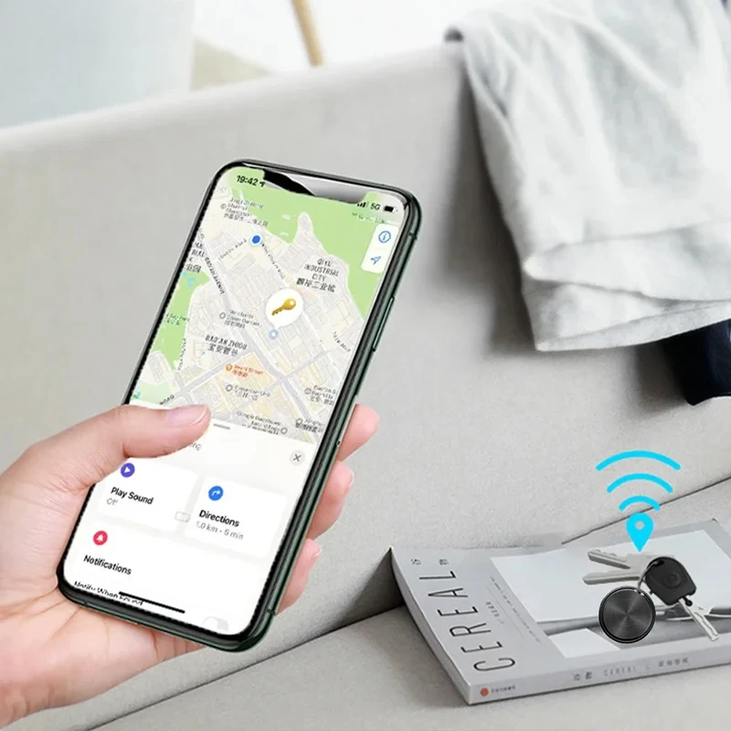 Smart Bluetooth Tracker for Keys, Wallets, Bags, and Pet Locator with Google Find My Device Integration