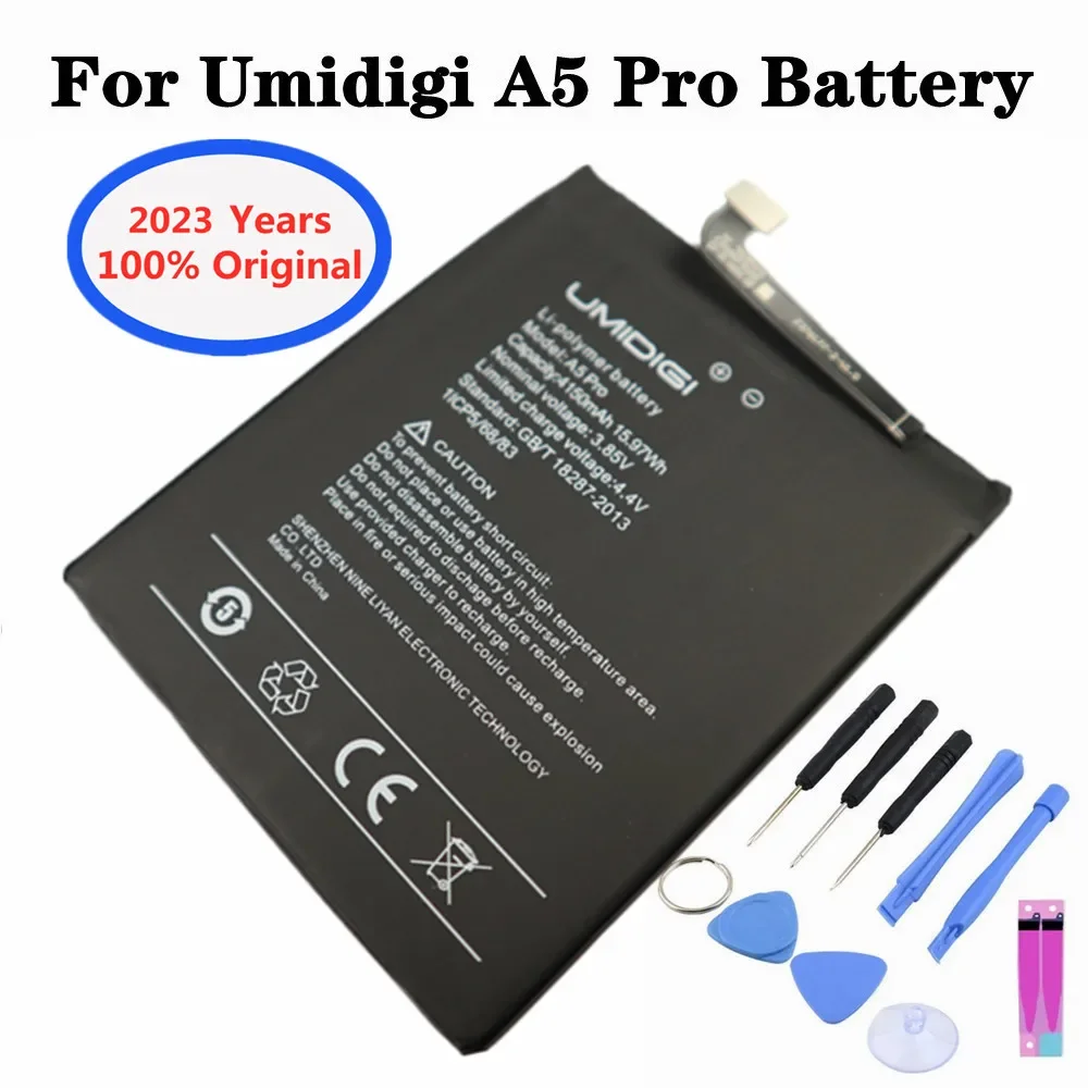 

2023 Years High Quality Original Battery For UMI Umidigi A5 Pro A5Pro 4150mAh Mobile Phone Replacement Batteries Bateria + Tools