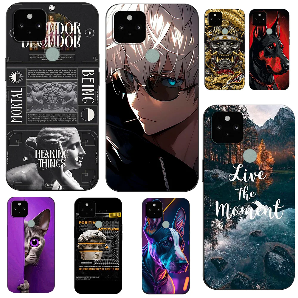 Per Google Pixel 5 Custodia Per Google Pixel 5A 5G Custodia Su Pixel 5 Xl 5G 4G Custodia Pixel5 A 5Xl Custodia In Tpu Nero Snake Ghost Funny