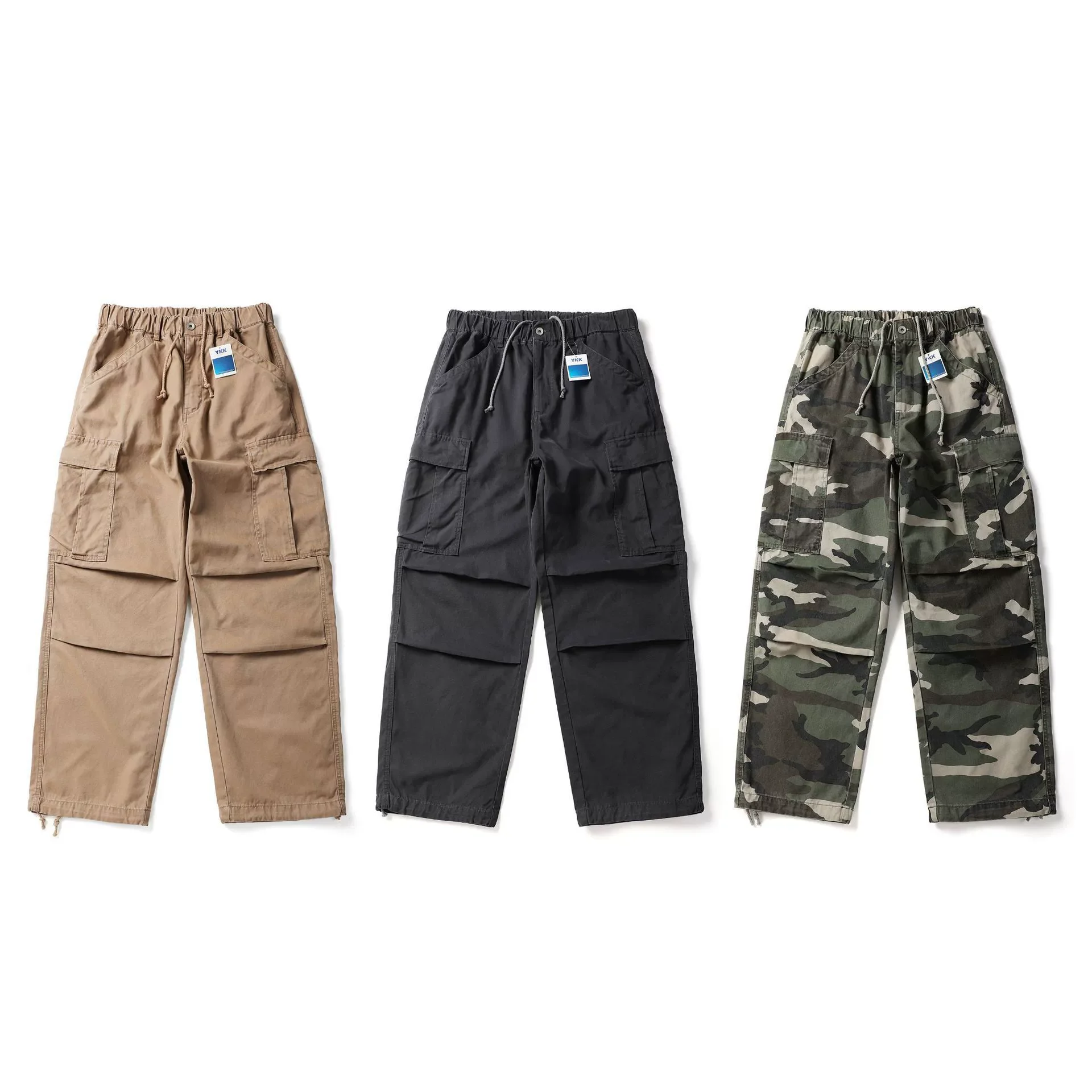 Camouflage Loose Workwear Pants Spring High Street Men's Women's Casual Trousers Non Elastic Longs Outdoor Trekking Camp Travel
