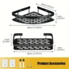 Bathroom Shelf No Drill Aluminum Alloy Shampoo Storage Rack Wall Mounted Toilet Shower Corner Shelves Bathroom Accessories Racks 6