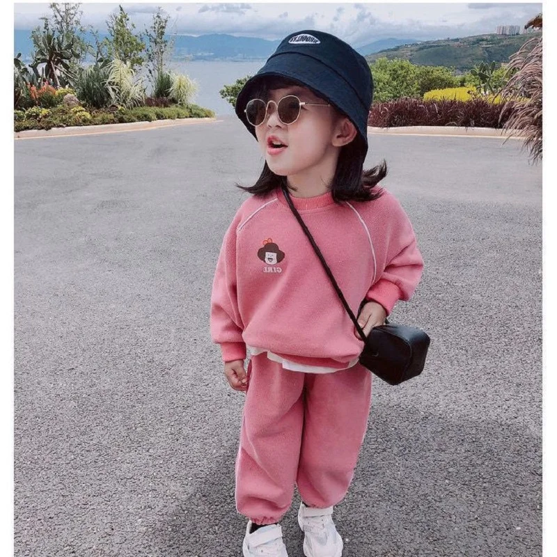 

Spring Autumn Cotton Kids Tracksuit Baby Girls Sweatshirt + Sweatpant Sets Child 2 Pieces Outfits Jogger Set 1-8 Years