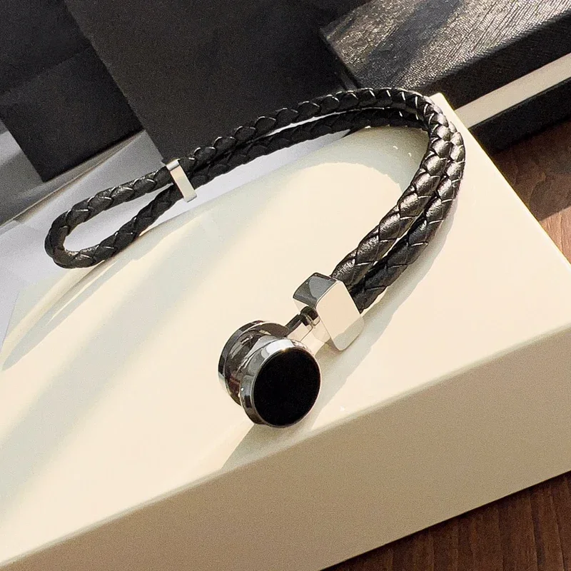 PJS Luxury MB Urban Spirit Serie Bracelet Stainless Steel Lanyard Buckle Special Edition Black Smooth Mirror Classic With Box