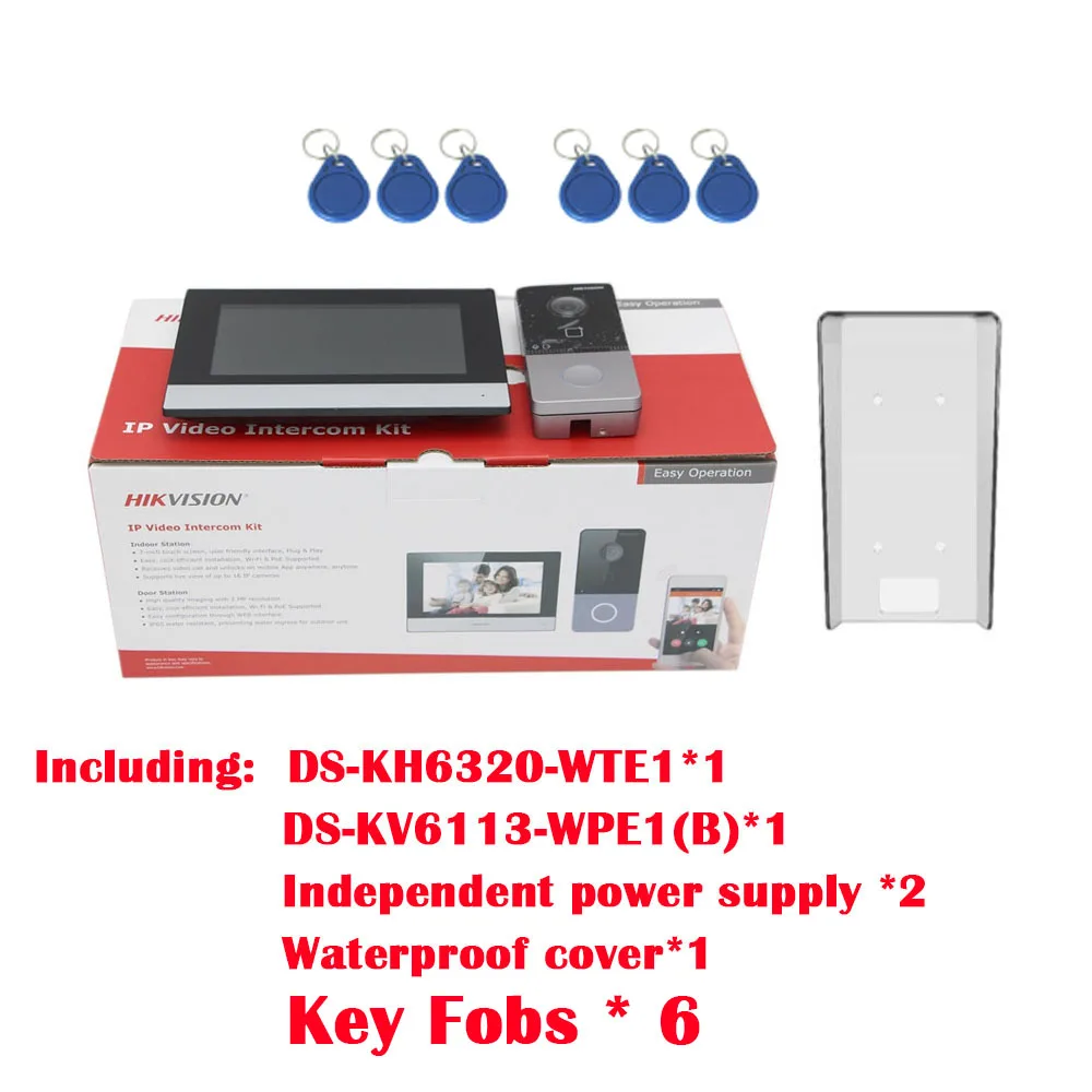 DS-KV6113-WPE1 Door Station PoE Hikvision IP Video Intercom Kit DS-KH6320-WTE1 