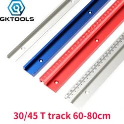 600-800mm Woodworking  Aluminum Alloy T-slot Miter Gauge Track T-Track for Wood working Table Saw Workbench Tools Type 30/45