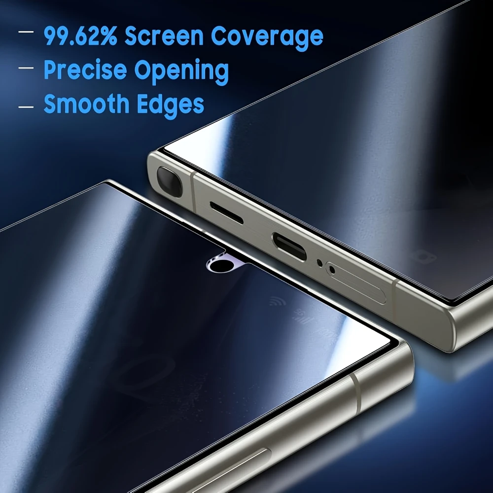 NNBILI 3 Stück Sichtschutz aus gehärtetem Glas mit vollständiger Abdeckung für Samsung Galaxy S26/S26Plus/S26Edge/S26 Ultra, unterstützt Fingerabdruck-Entsperrung – Detail 7