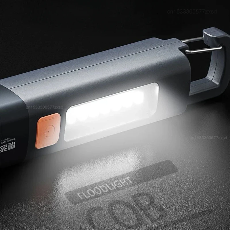 New Xiaomi Outdoor LED Flashlight Portable USB Rechargeable with Hook Zoomable Torch Camping Hiking Long-range Emergency Lamp led flashlight led flashlights camping light led torch light