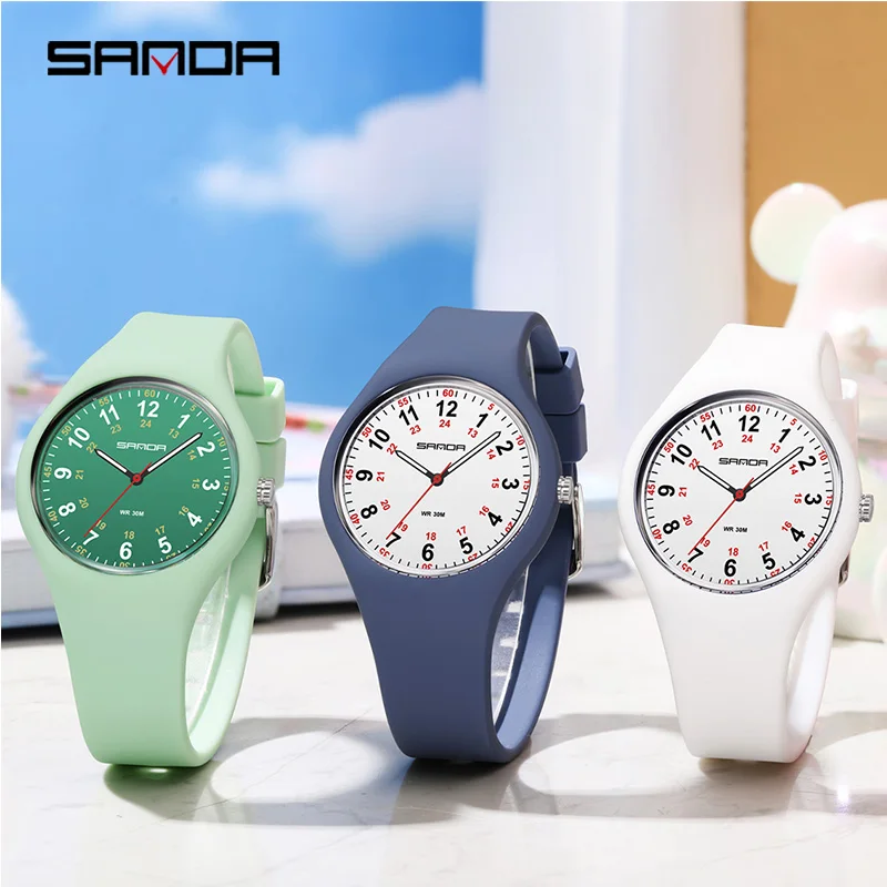 Fashion Sanda Top Brand Hot Sale Women's Quartz Waterproof Silicone Strap Leisure Sports Ms Electronic Wrist Watches Reloj Mujer 5