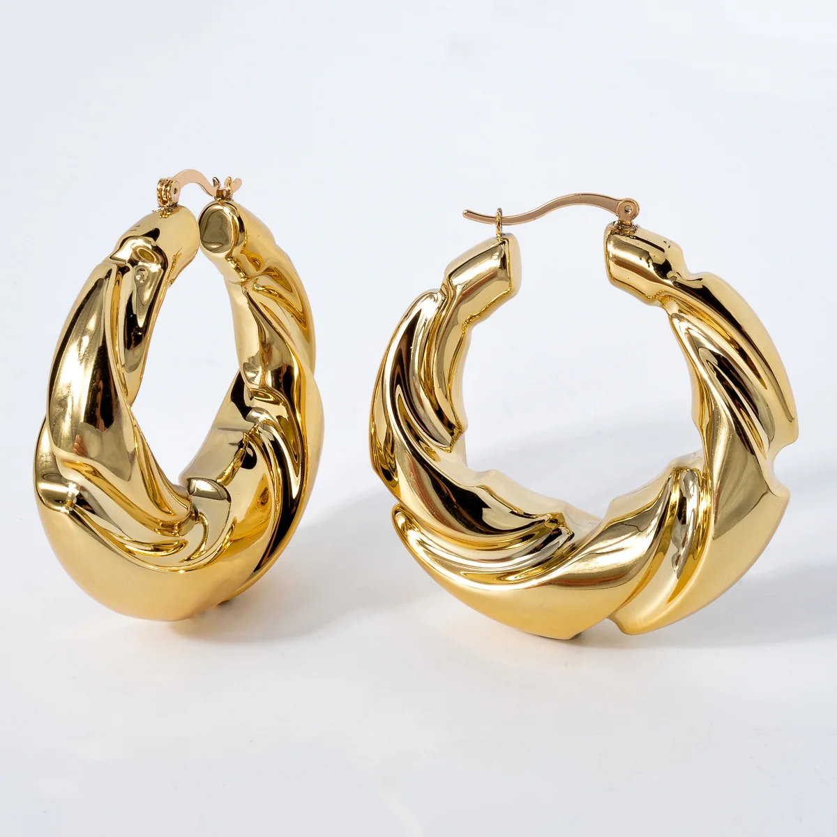 ZeaDear Jewelry Dubai Smooth Chunky Twist Earrings Statements African Big Hanging Earring For Women Luxury Dinner Jewellery Gift