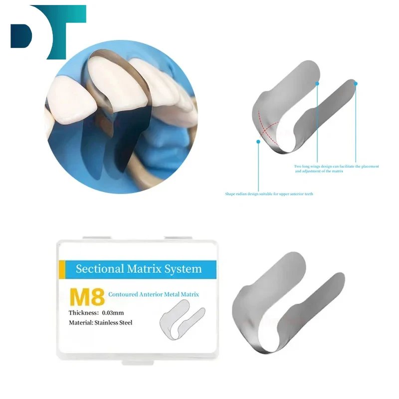 30Pcs Dental Matrix Contoured Front Metal Matrix Bands Sezionale Matrix System Twin Front Matrici Materiali Per Odontoiatria