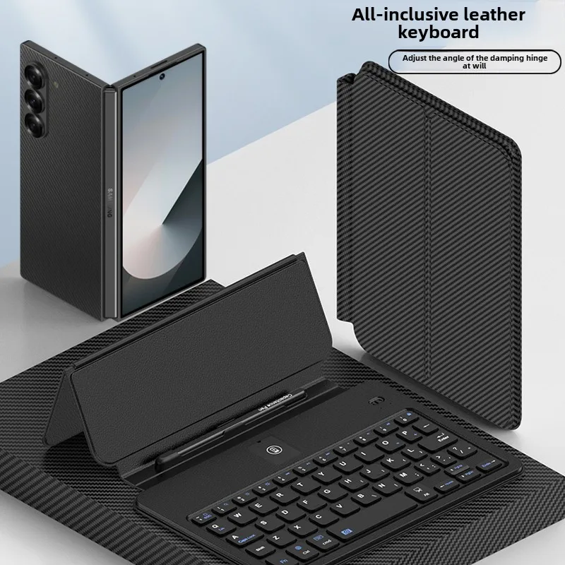 Leather Foldable Bluetooth Keyboard for Android Phone with Portable Design, Convenient to Carry &ndash; Mobile Phone Keyboards