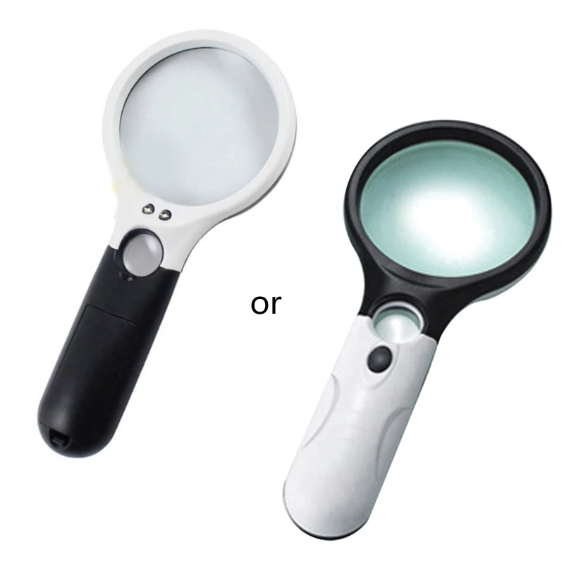 

Handheld Magnifier Pocket Microscope Reading Jewelry Loupe LED 45x
