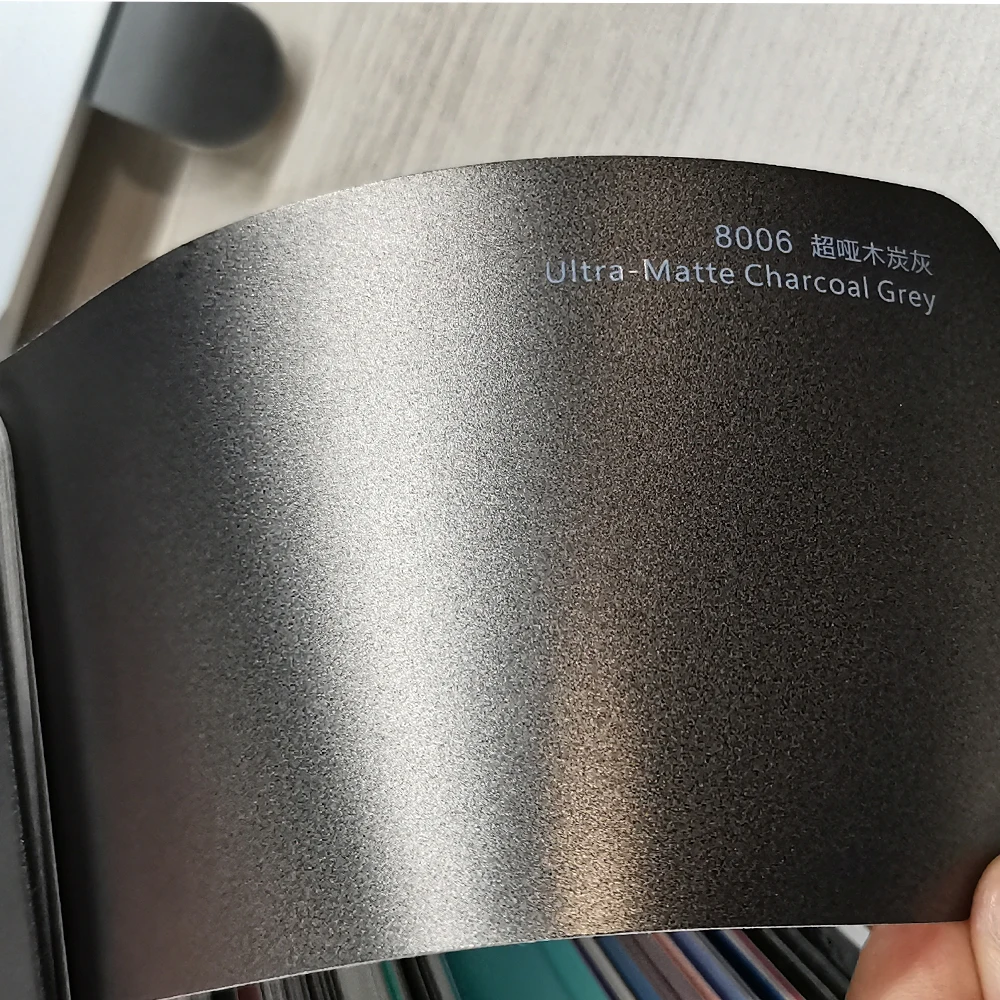 Vera Fibra Di Carbonio Ultral Matte Metal Flake Vinyl Carta In Fibra Di Carbonio Grigio Chiaro
