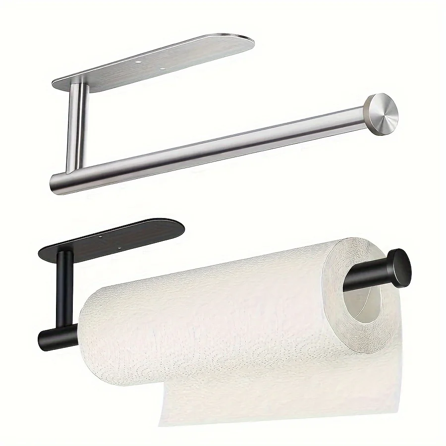 Description Picture 2 of itemPunch-free Paper Towel Holder Metal Rack Kitchen Rag Storage Rack Wall-mounted Paper Towel Holder Under Cabinet
