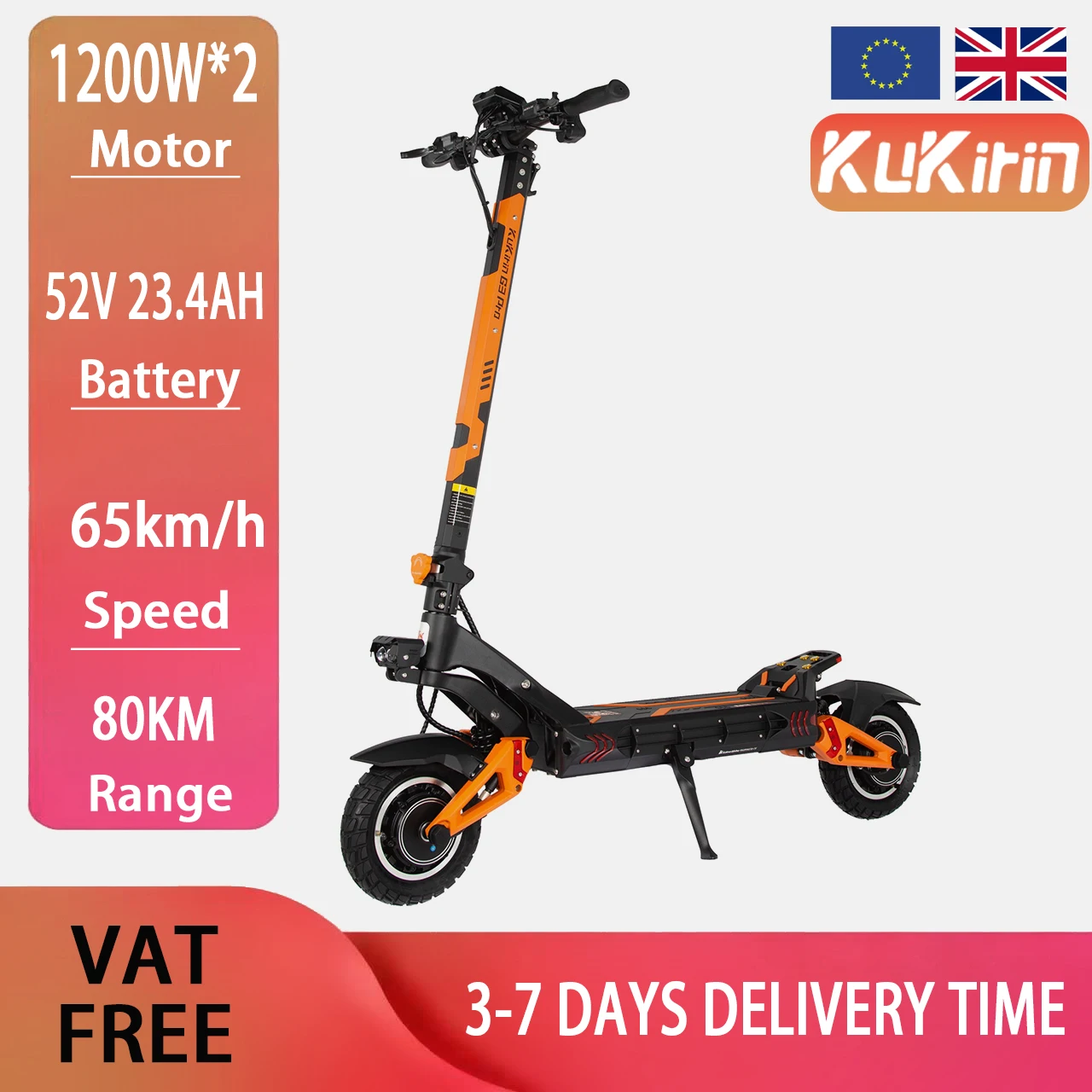 Nuovo Monopattino Elettrico Kukirin G3 Pro 2026 Nuova Versione Doppio Motore Pneumatici Fuoristrada da 10 Pollici 52V 23.4Ah Lunga Autonomia 80km Disponibilità EU