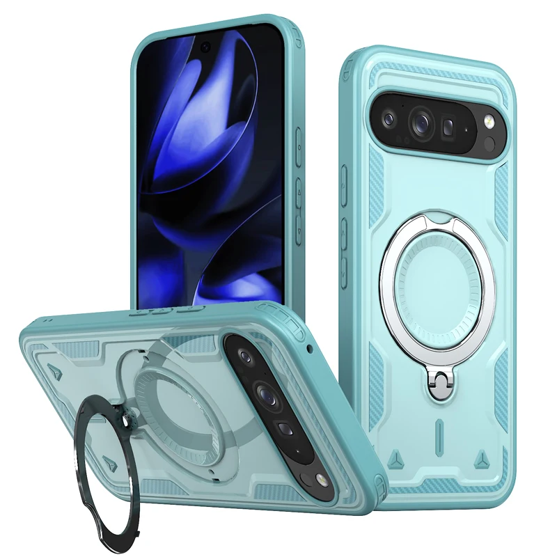 Military Drop-Proof Hard Case with 360° Adjustable Ring Stand