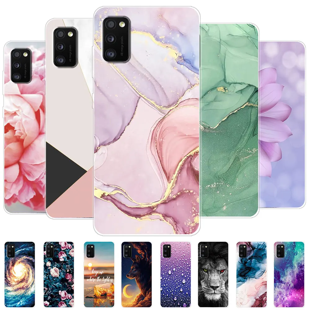 Per Samsung Galaxy A41 Custodia Galaxya41 Cover Per Samsung Galaxy A41 Custodia Morbida In Silicone Trasparente In Marmo Per Samsung A41 Fundas