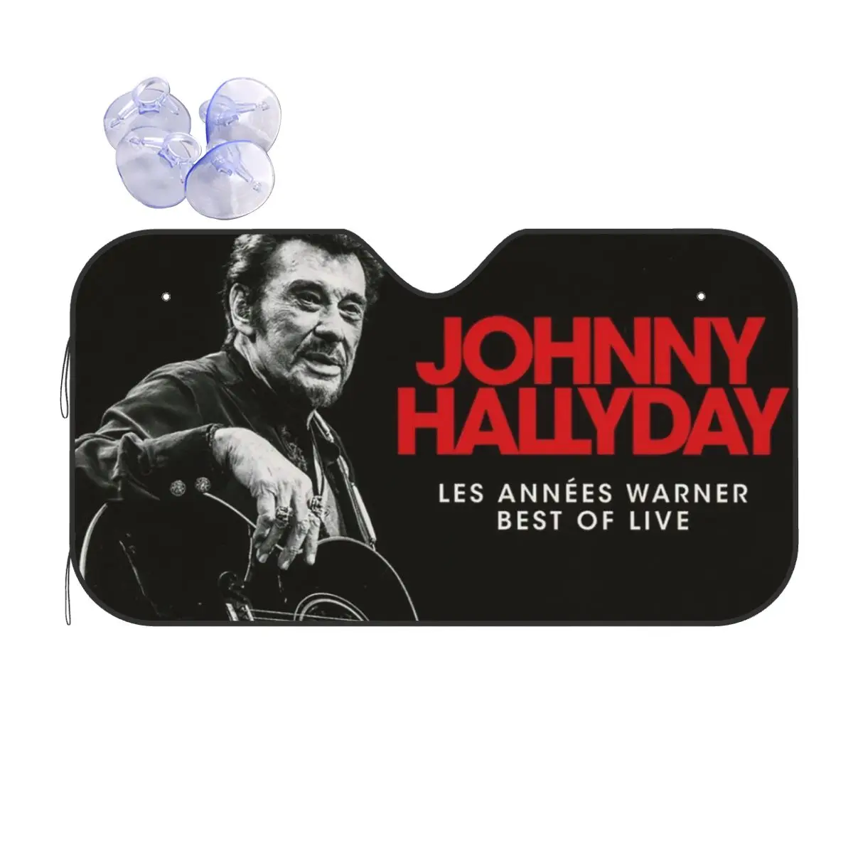 

Johnny Hallyday Rock Sunshade Windscreen Folding Cover Front Block Window 76x140cm Car Sunshade Car-styling