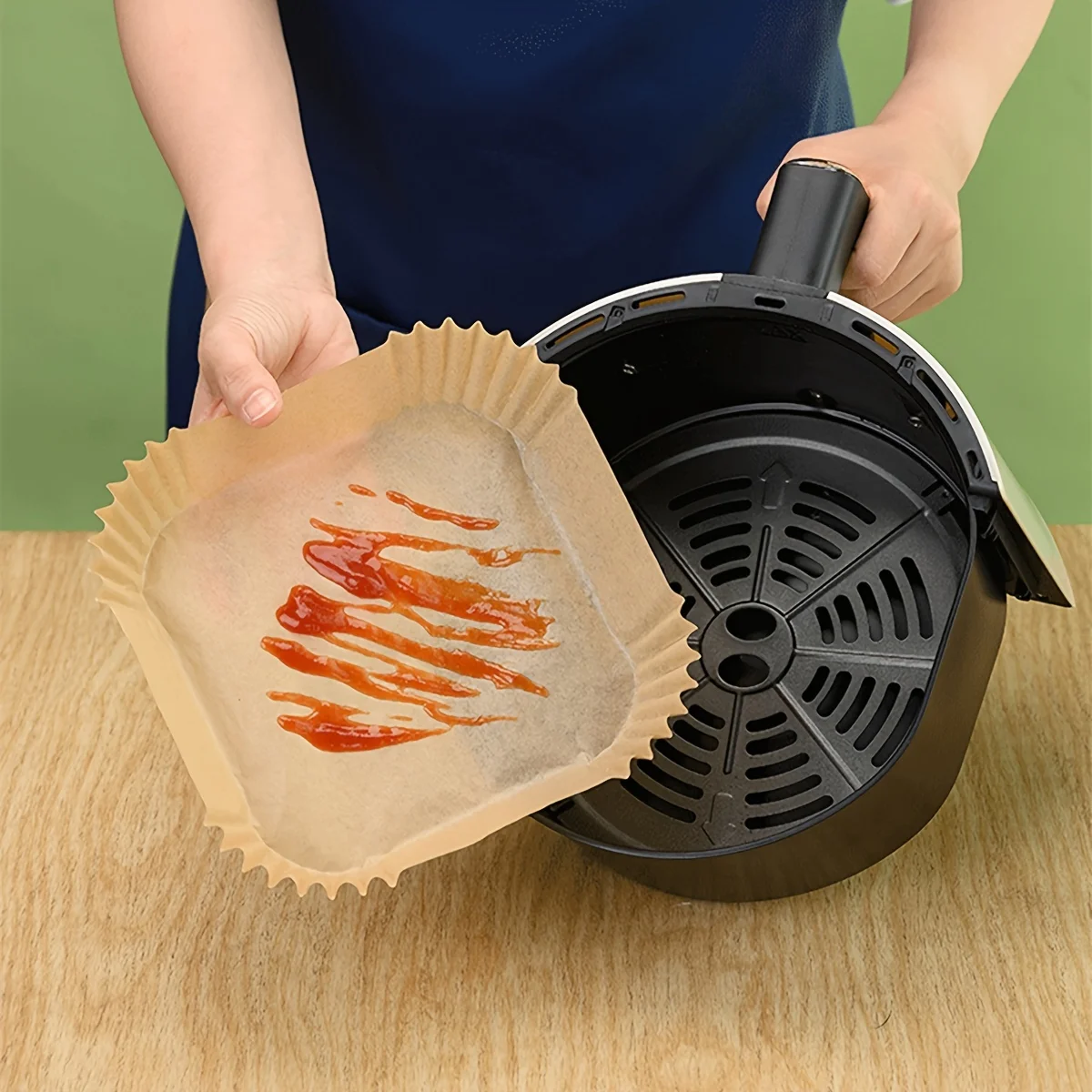 30/50/100Pcs Air Fryer Disposable Paper Non-Stick Airfryer Baking Papers Round Air-Fryer Paper Liners Paper Kitchen Accessories 6