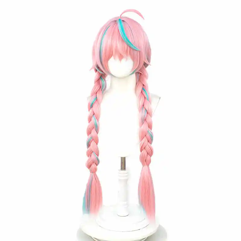 Pink Green Synthetic Cosplay Wig for Anime