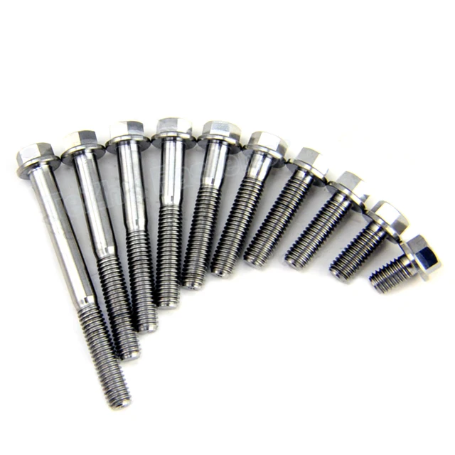 Bulloni In Titanio Per Bici - Testa Esagonale Flangiata - M8 X 35mm - Confezione Da 6 - Rainbow - Foto 5