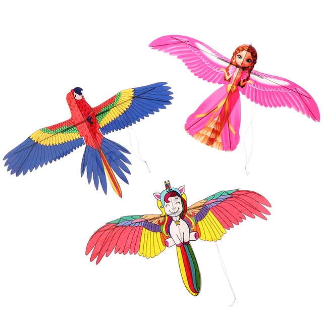 1.4M 3D Mermaid/Unicorn/Peacock/Dragon/Horse Kite For Kids Nylon Kite Toys Fly Kites Outdoor Spring Summer Autumn Toy Kids Gift 5