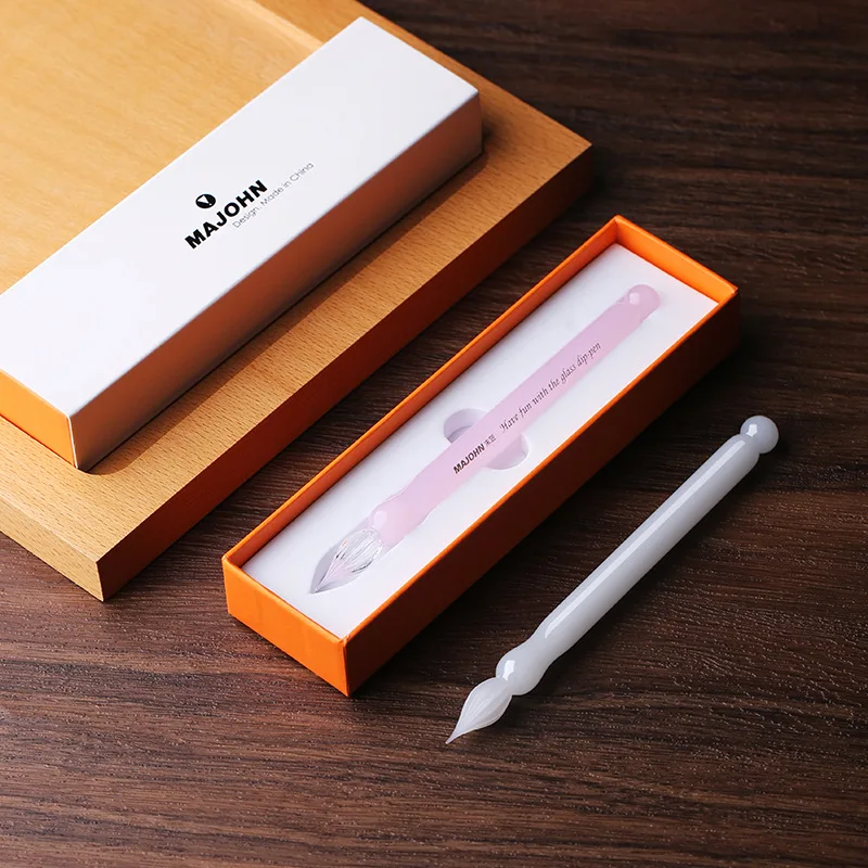 MAJOHN Sakura Snow Mini Short Glass Dip Pen Color Ink Hand Tent Expert Drawing Drawing Drawing Hook Line Flower Body English Pen 4