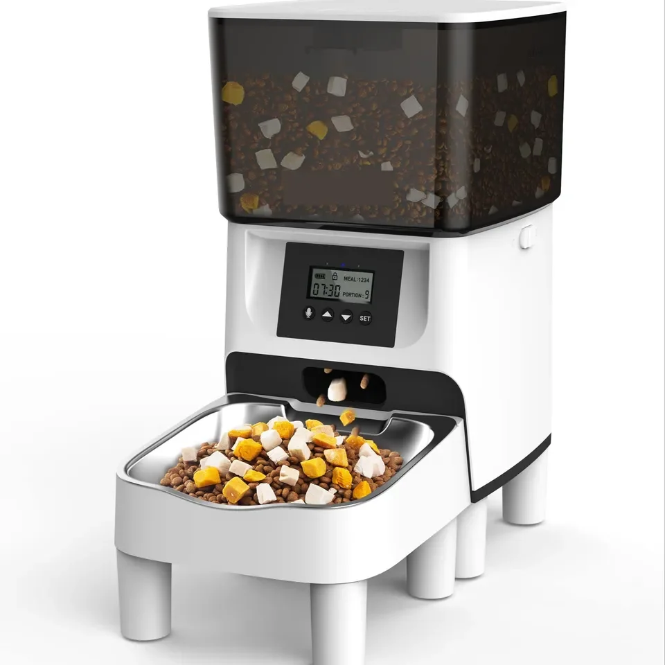 

Wholesale Smart Pet Feeder with Voice Recording App Remote Control Automatic Cat Food Dispenser Height Adjustable
