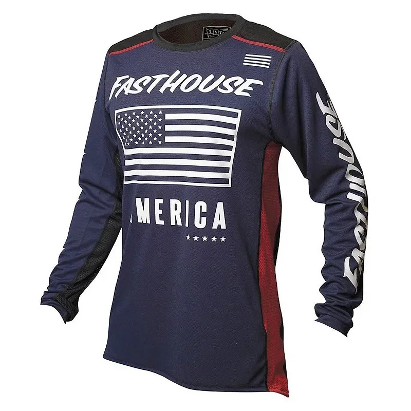 thumbnail image 1 of 2024 ropa de motocross Jersey de bicicleta de montaña verano antiencogimiento ciclismo cuesta abajo carreras bicicleta camiseta, 1 of 5