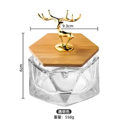 Luxury Crystal Glass Ashtray with Cover - Elegant Living Room & Office Decor (With lid)
